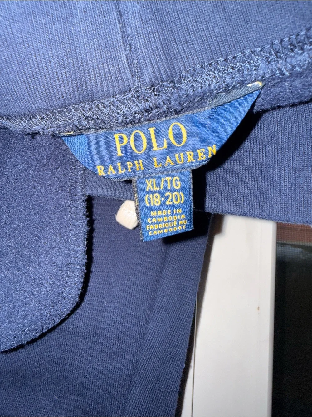 Polo by Ralph Lauren Navy Sweatshirt with Yellow Tag Logo